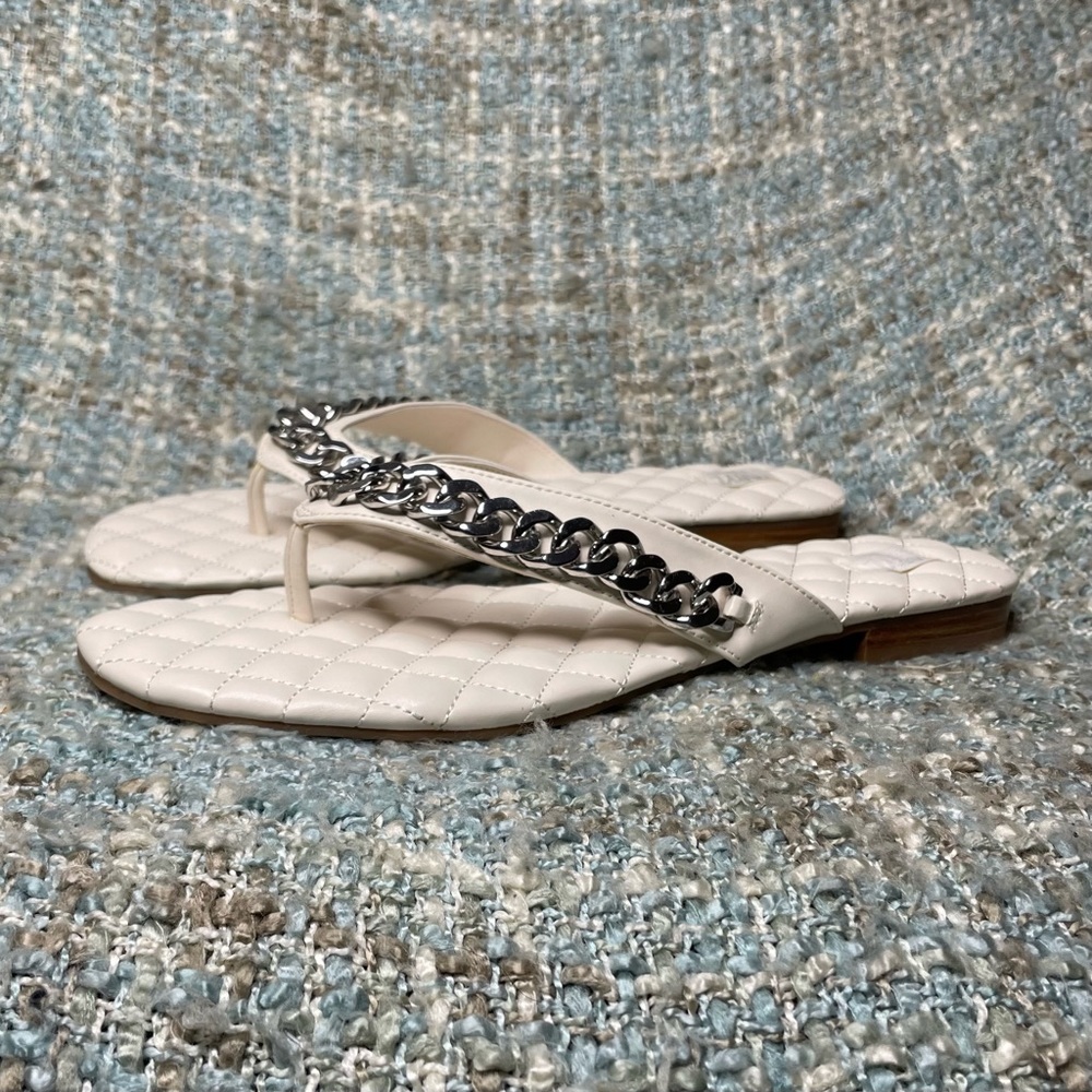 FARYL by Farylrobin Gianna Chain Sandals in Crème (Size 14) - Picture 2 of 7